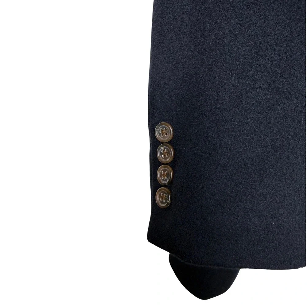 Hart Schaffner Marx Sport Coat Mens 41R Black 100% Cashmere Gold Trumpeter